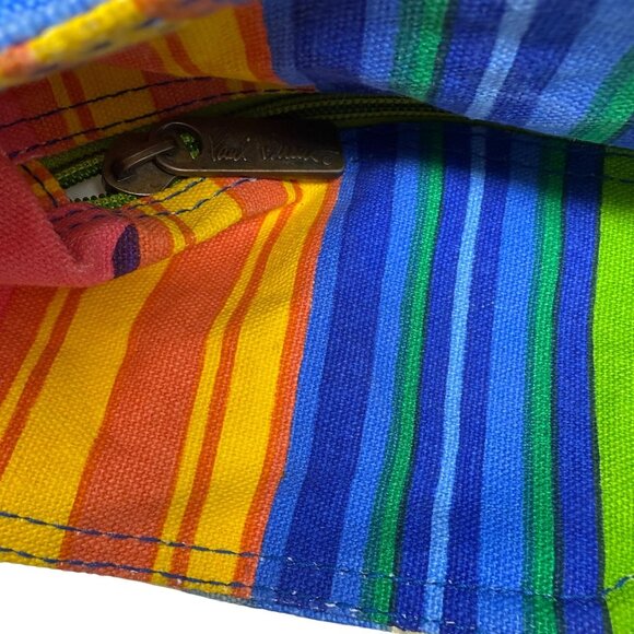 Paul Brent Colorful Beach Tote Bag Flip-Flop Print Canvas Zippered Summer Vibes - Picture 6 of 9